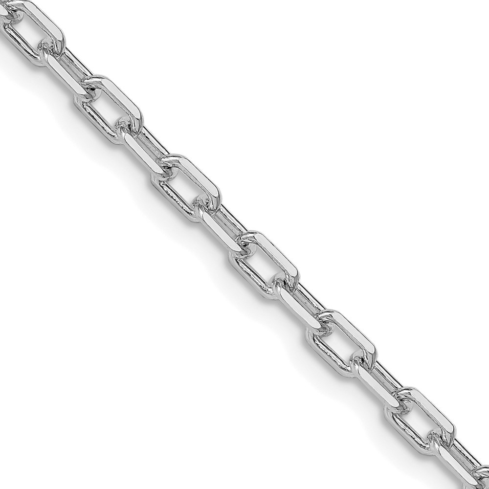 Sterling Silver Rhodium-plated 3.75mm Diamond-cut Long Link Cable Chain Necklace