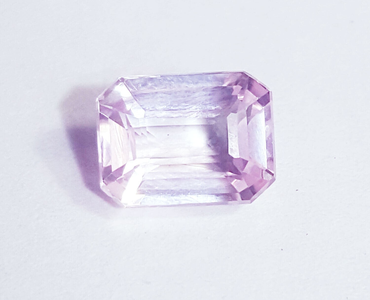 GIE Certified 6.80 Ct Natural Light Pink Sapphire Emerald Shape Loose Gemstone