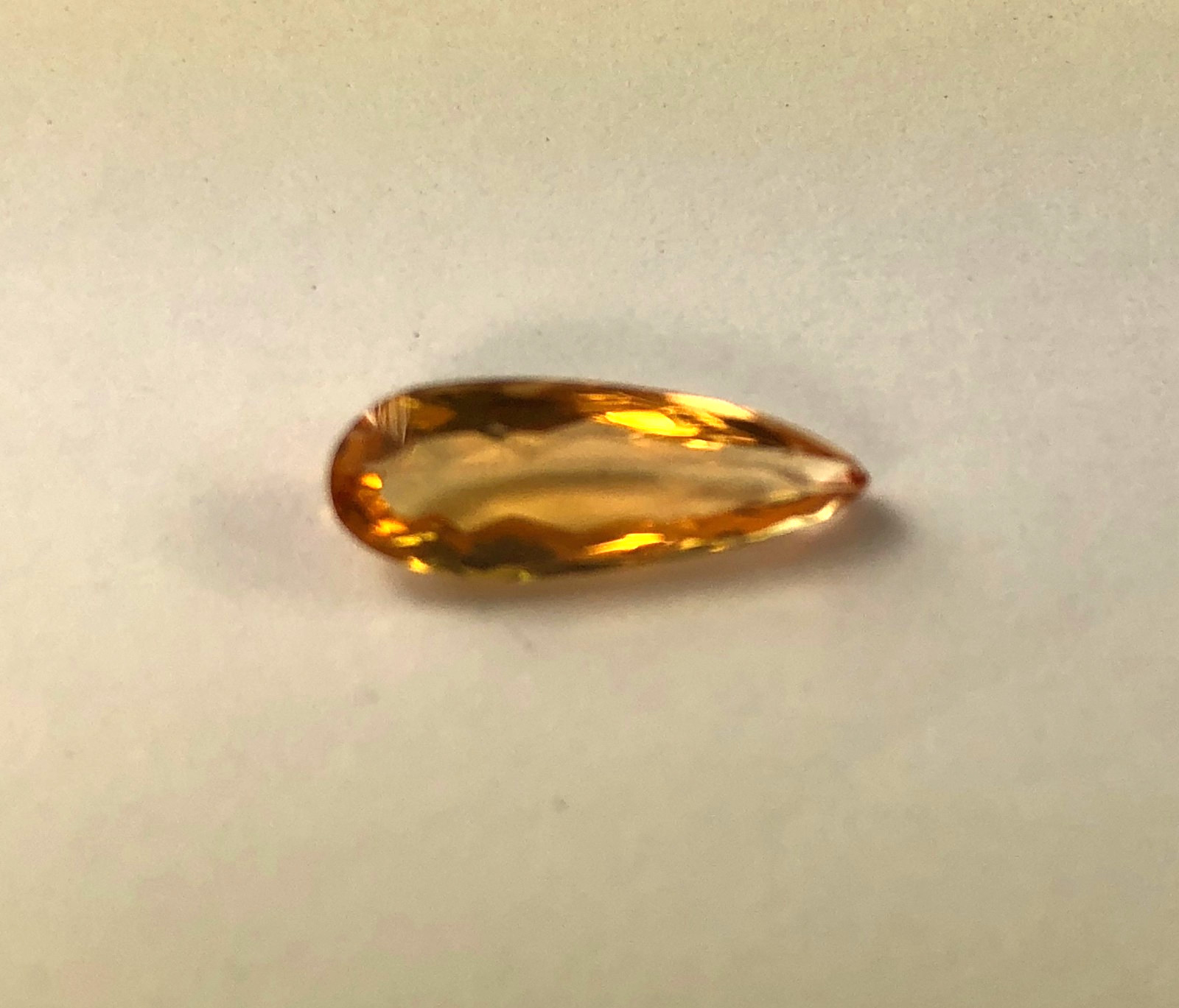 Imperial Topaz 1.86 Ct Clarity IF Pear Cut Natural Golden Brazil I083