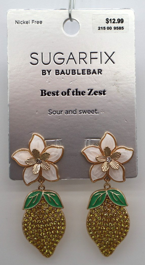 SugarFix by BaubleBar Best of the Zest Sour And Sweet Lemon Earrings – NWT