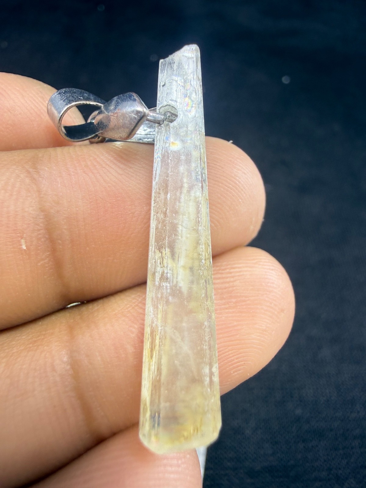 24pcs Natural Kunzite Crystal Point Pendants Bulk Lot Raw Spodumene Stick 114g