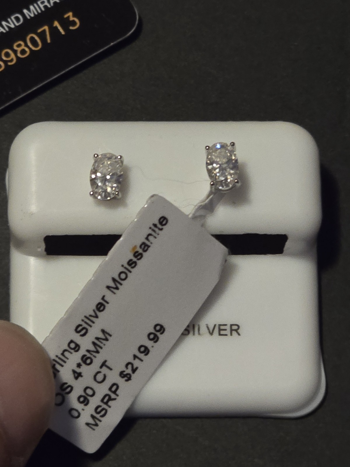 Moissanite .90ct Oval Cut Earrings vvs