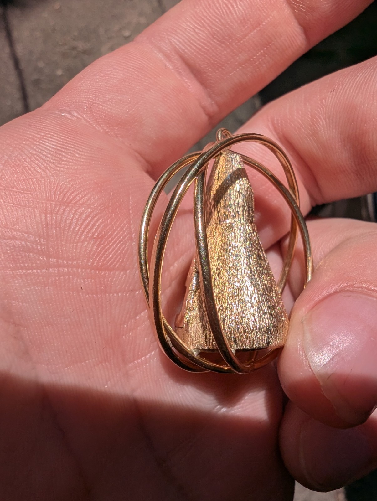 Vintage 14k Gold Mechanical Gemini Space Capsule Charm Pendant Heavy 19g+ NASA
