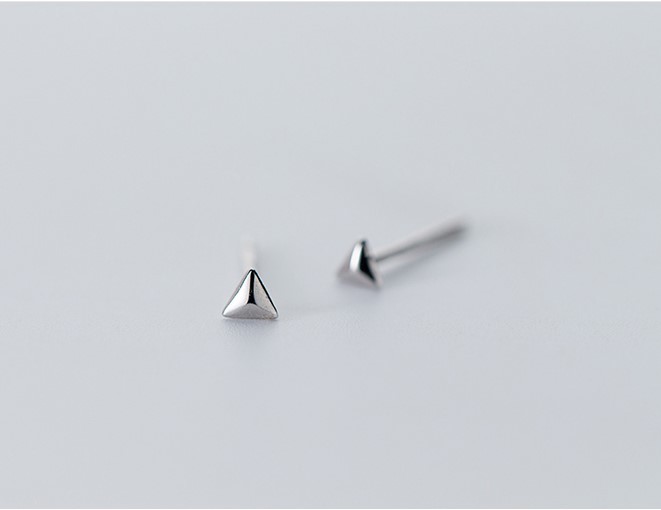 3mm 925 Sterling Silver Square Triangle Tiny Rivets Post Stud Earrings Gift PE18