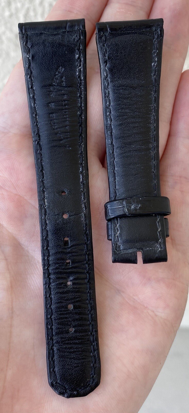 A. Lange Sohne 20mm x 16mm Black Alligator Watch Strap Band Authentic OEM