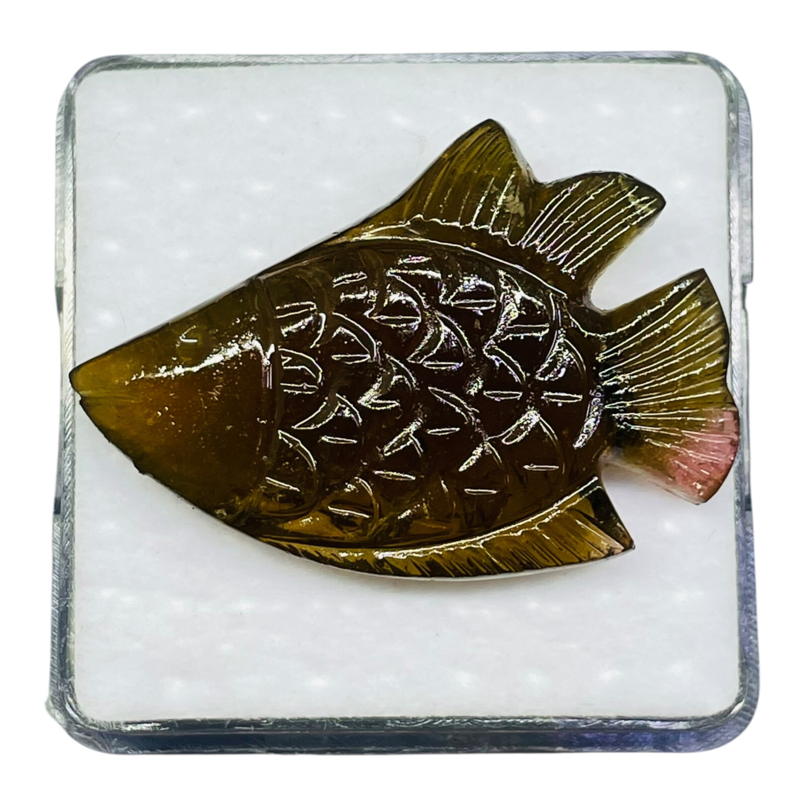 50.75 Cts Natural Tourmaline Carved Fish Untreated Magnificent Loose Gemstone