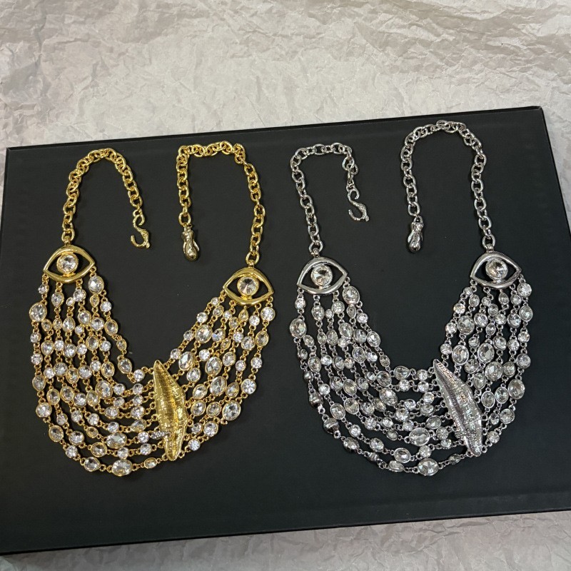 Schiaparelli Multi Strand Cz Necklace
