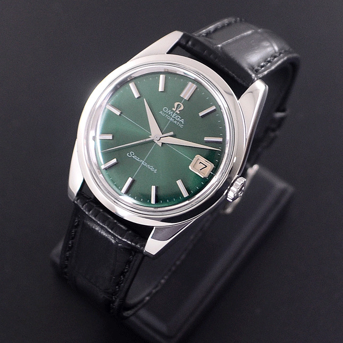 VINTAGE OMEGA SEAMASTER AUTOMATIC EMERALD DIAL DATE DRESS MEN’S WATCH