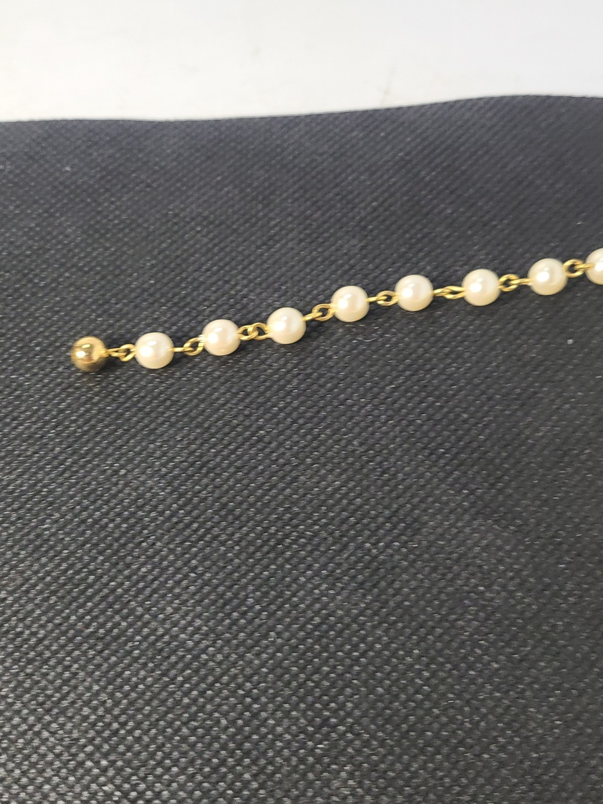 Vintage Signed Trifari 17 Multi Strand Pearl Rhinestone Necklace G2U