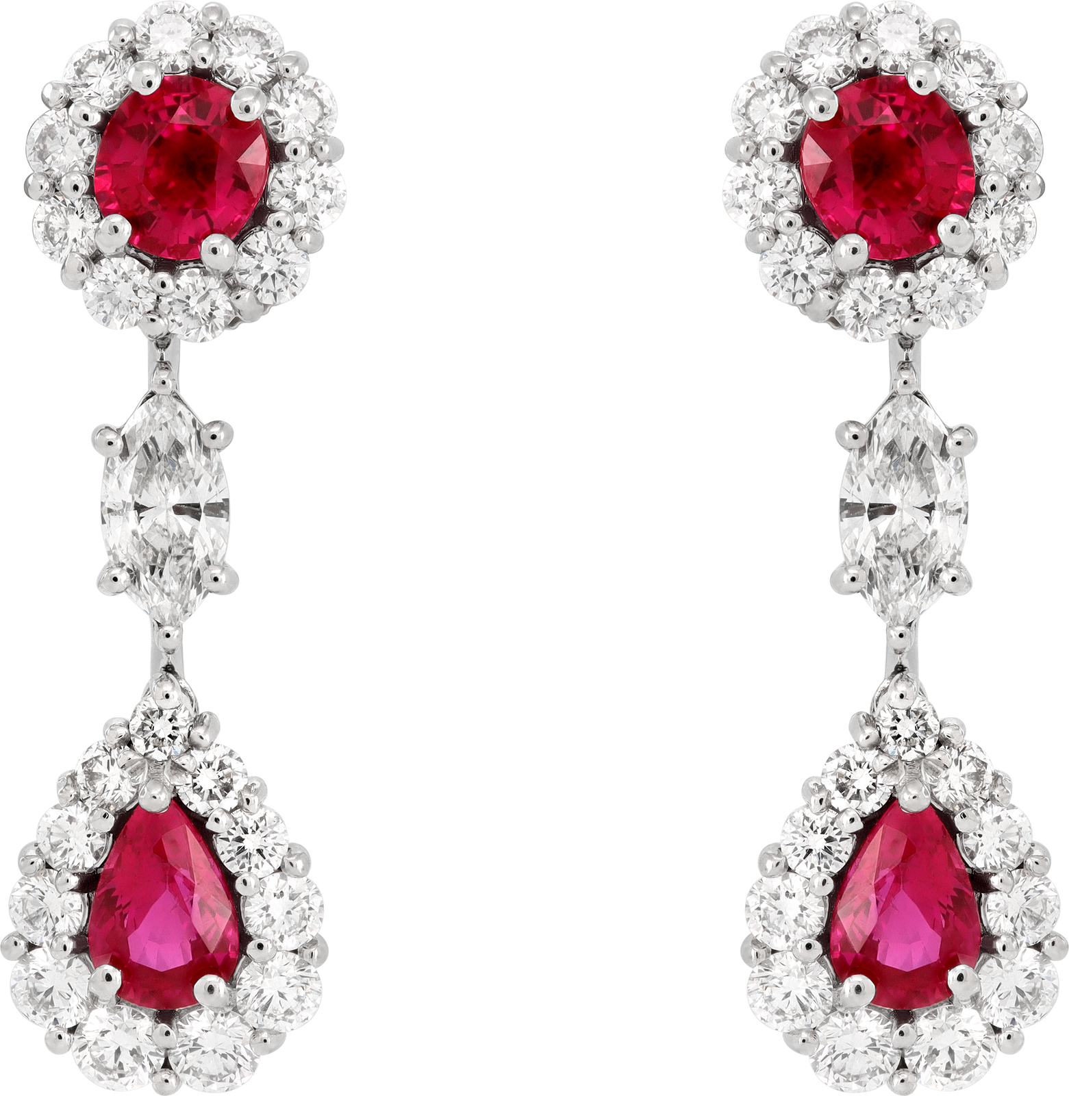 GIA Certified Burma Ruby and Diamond earrings in platinum | G&S