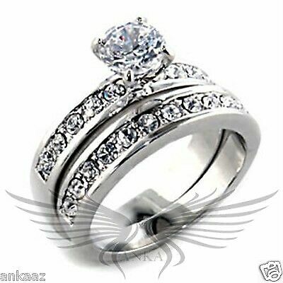 Brilliant 0.8Ct Round Cut Cubic Zircon CZ AAA Wedding Set 5 6 7 8 9 10 8X002