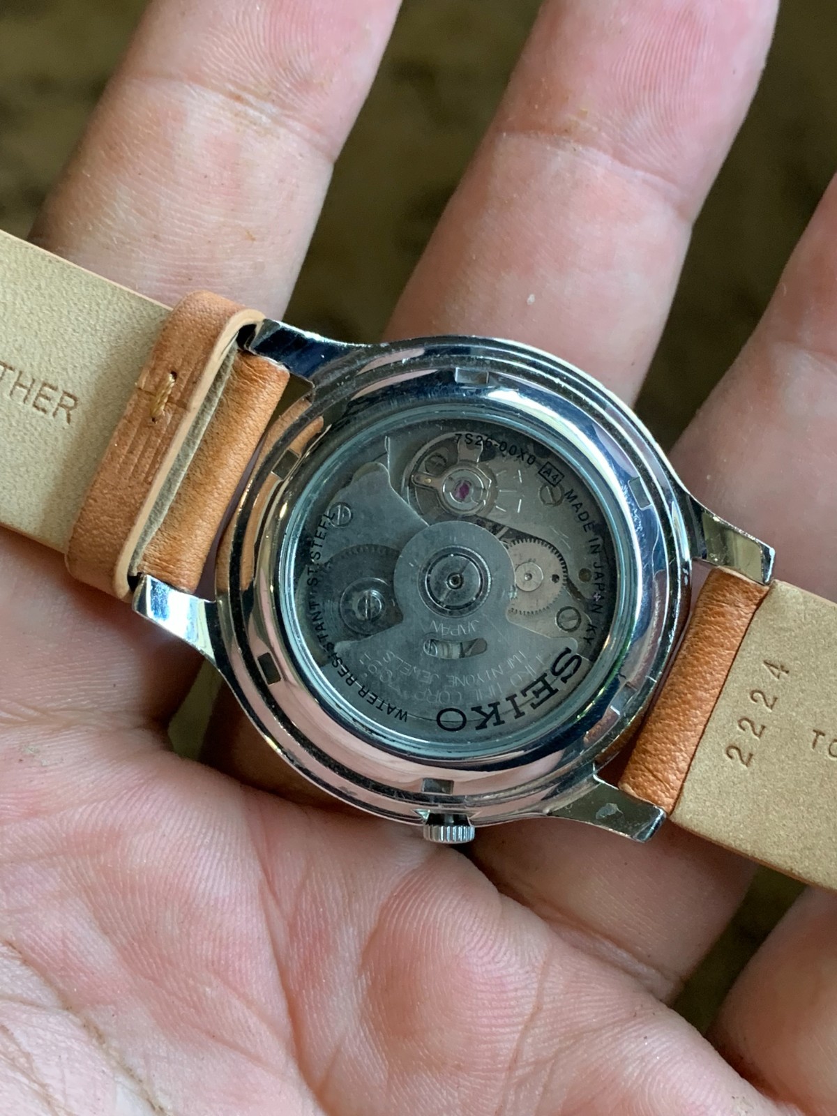 Vintage Seiko 5 Orange Military Dial Day/Date Men’s Wrist watch