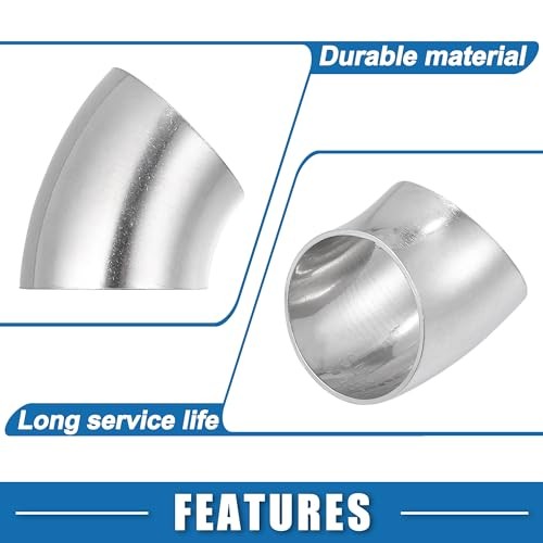 45 Degree Steel Exhaust Elbow Pipe Bend Tube Durable 32mm OD Modified 1.25inch