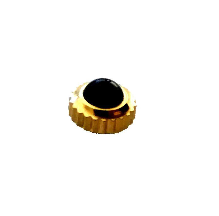 Watch Crown Black Stone Gold Beveled Waterproof 2.80 x 1.60 Flush Tap 10