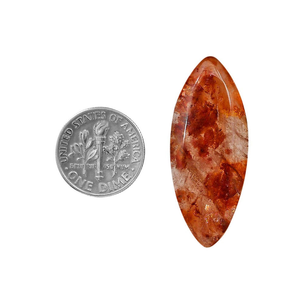 Red Fire Quartz 15.2×36.9×4.7 mm Marquise Shape Polished Gemstone LS122-06425