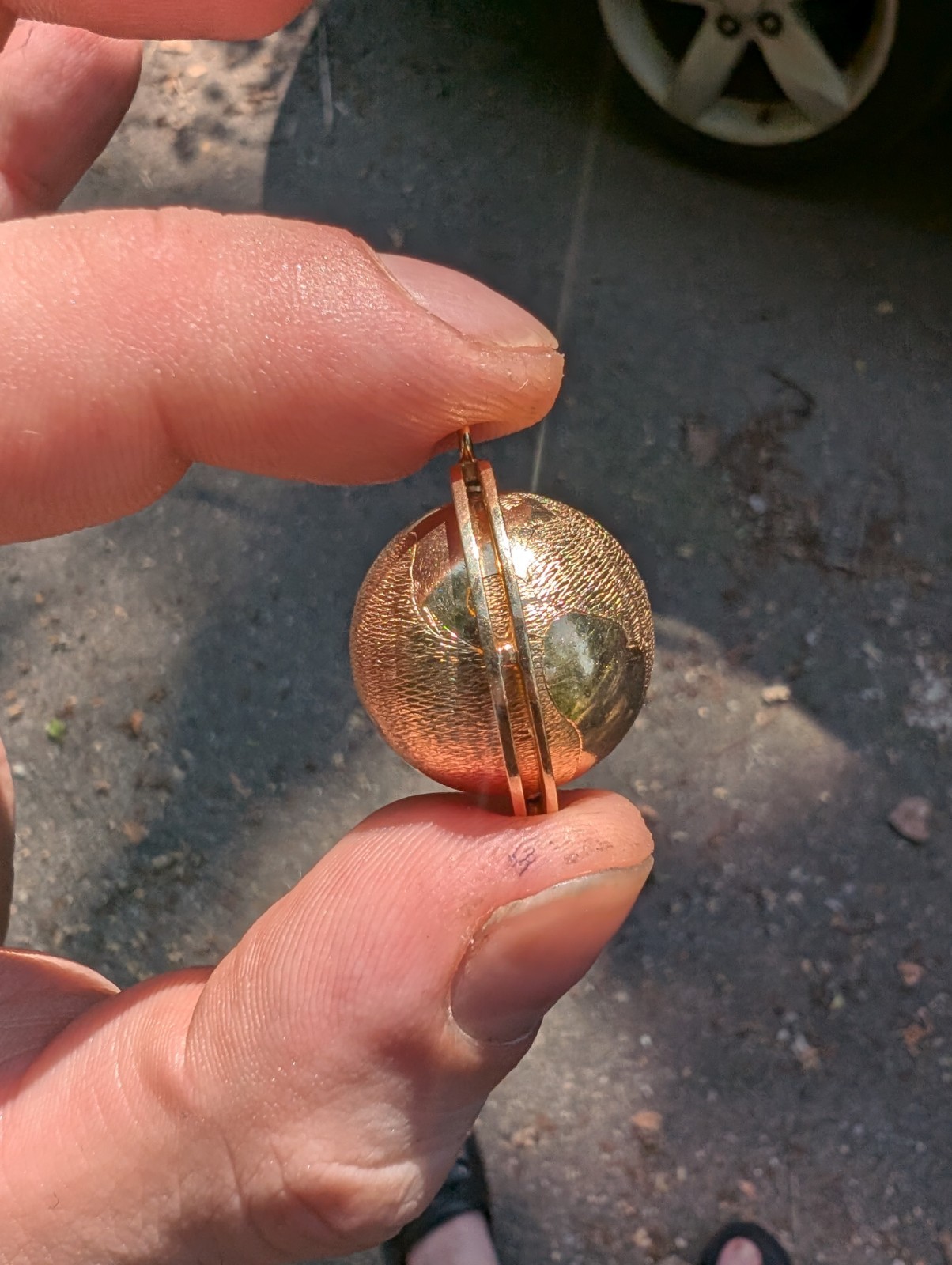 Vintage 14k Solid Yellow Gold Spinning World Globe Pendant Charm Big/Heavy 15g+