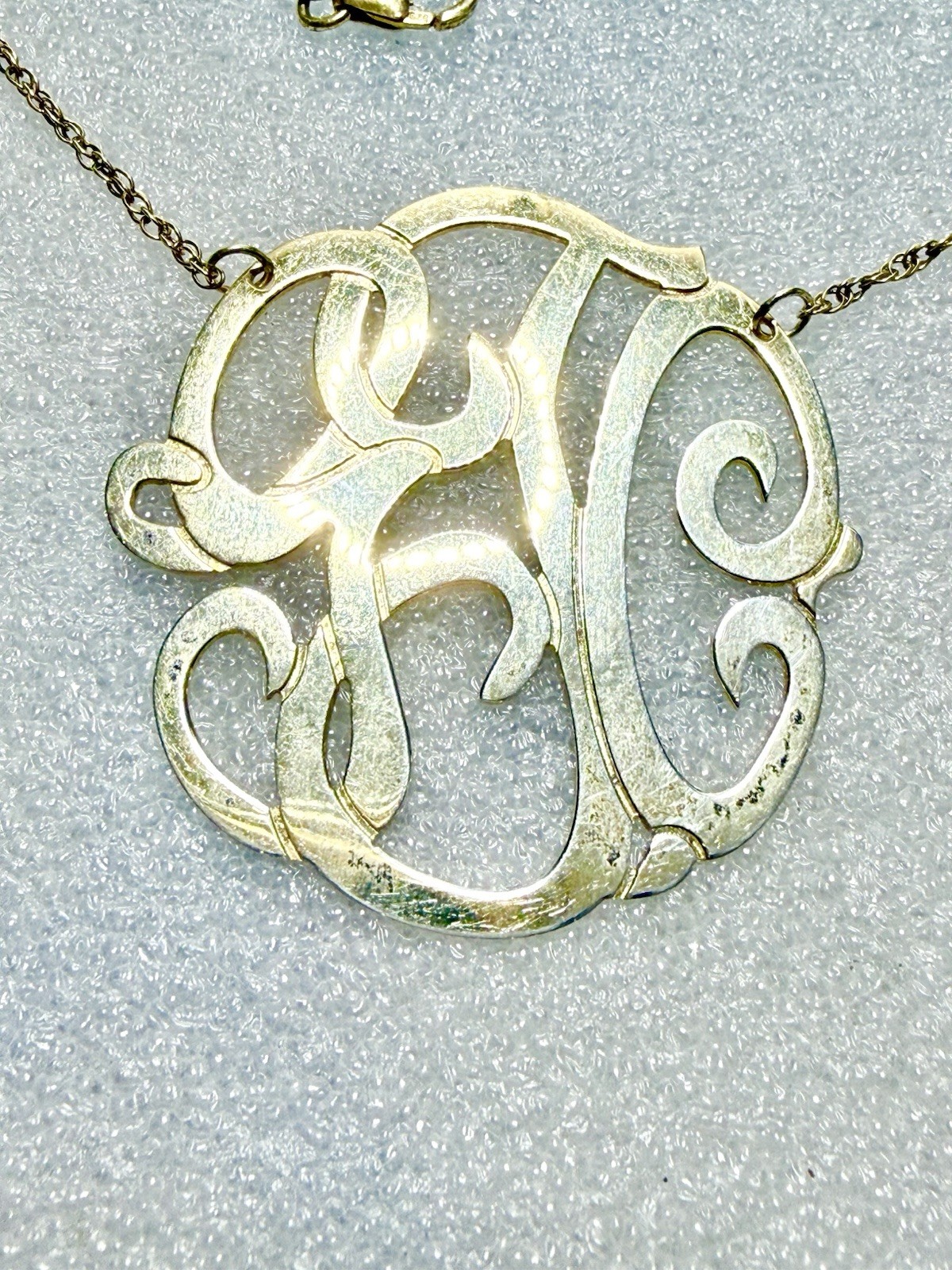925 Sterling Vermeil JGC Monogram 18” Necklace – 5.59grams