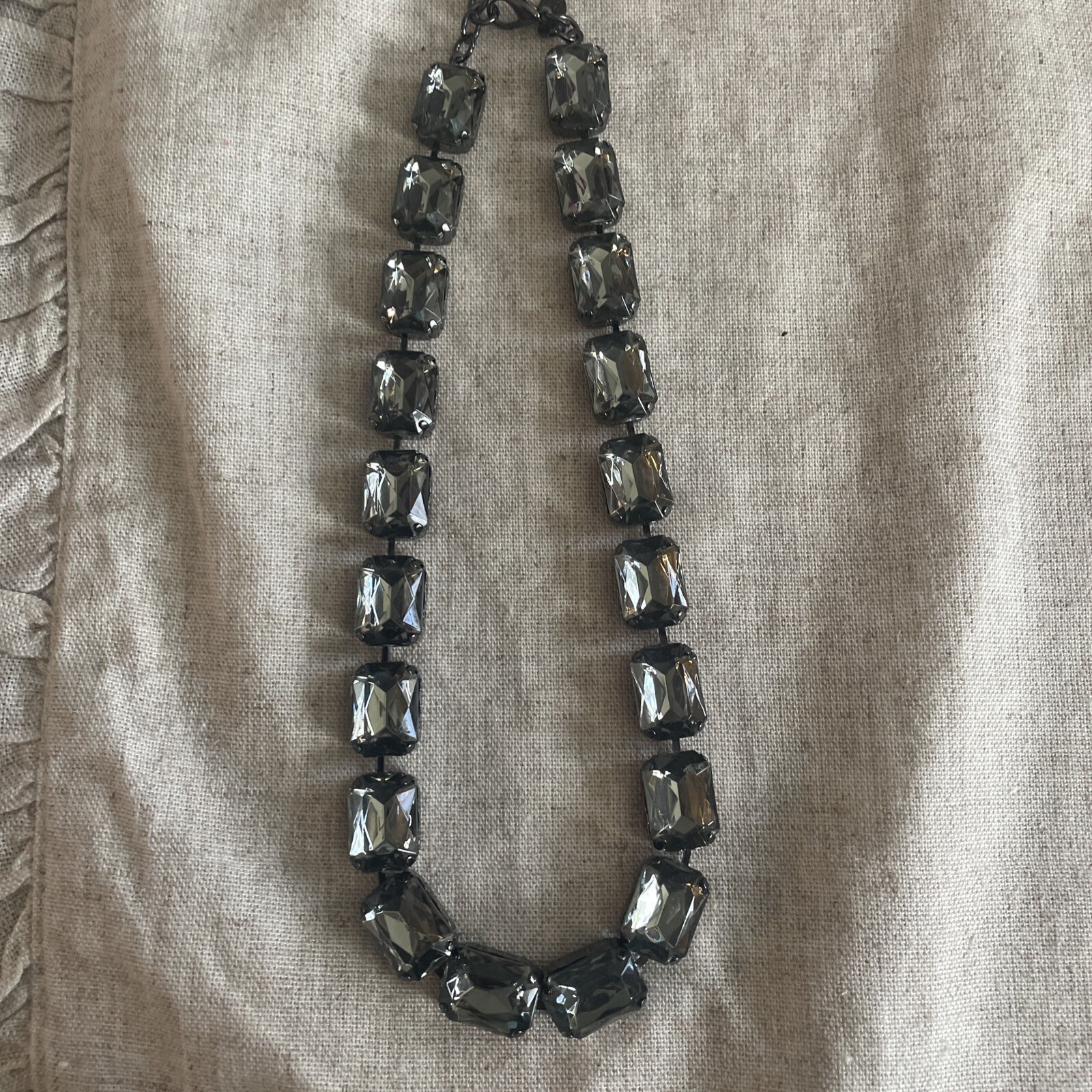 Joan Rivers Dark Grey Gemstone 16” Necklace With Lobster Clasp 7316