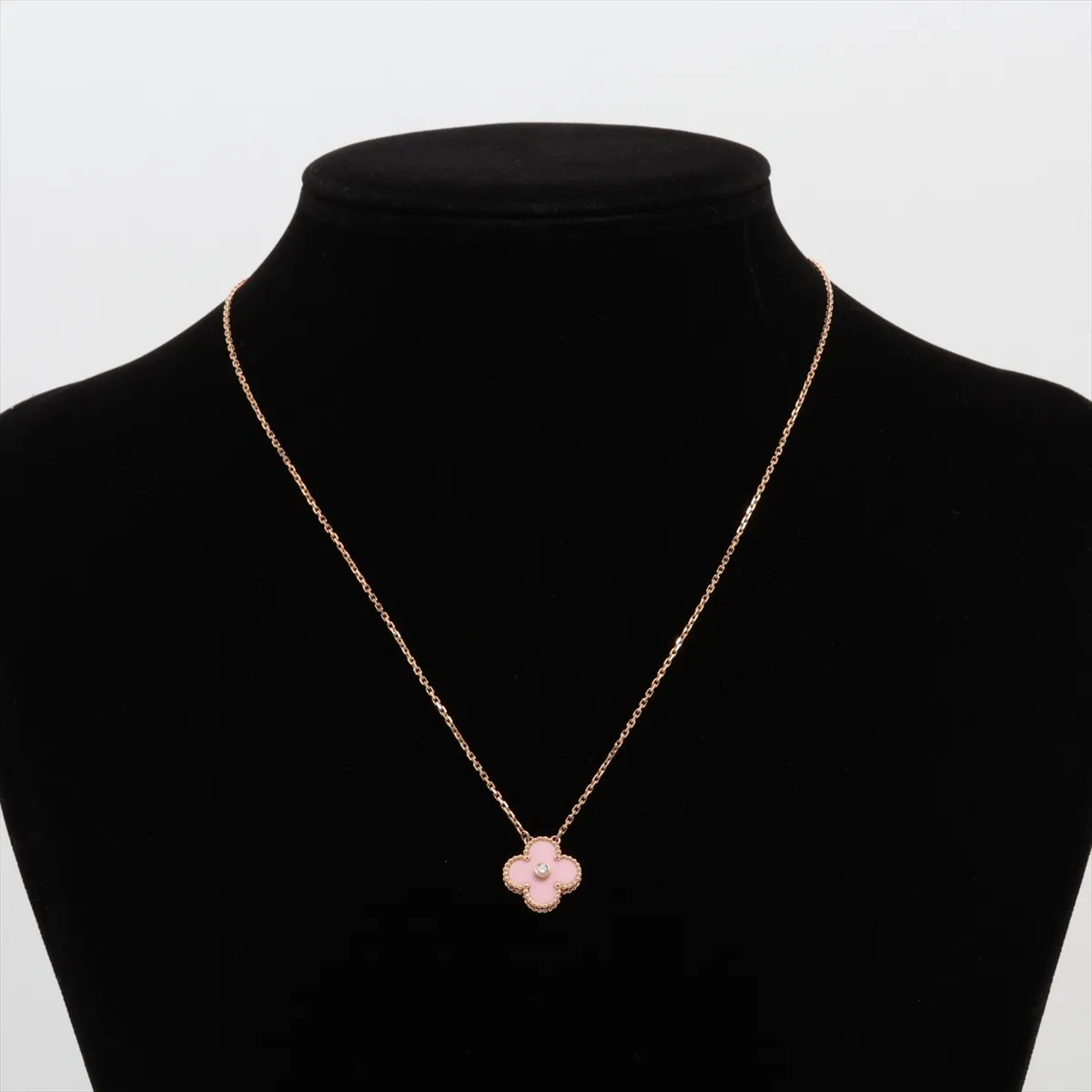 Van Cleef & Arpels Vintage Alhambra Sable diamond Necklace 750(PG) 7.0g Limited