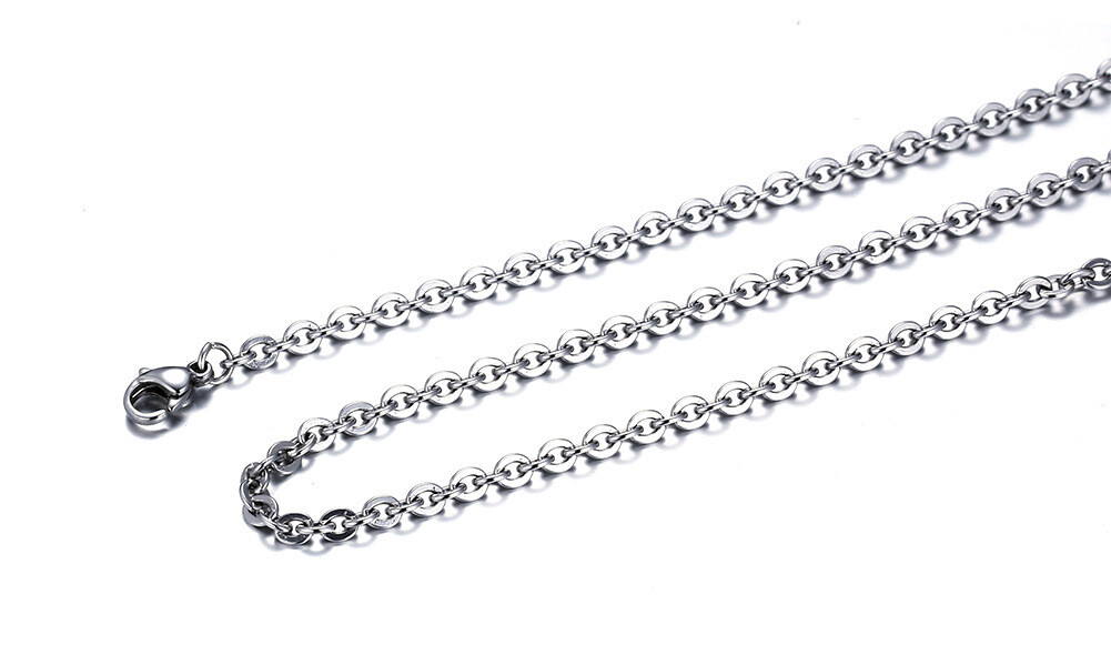 2mm Simple Fashion Pendant With Chain Neck Chain Necklace Jewelry 2 Colors Gift