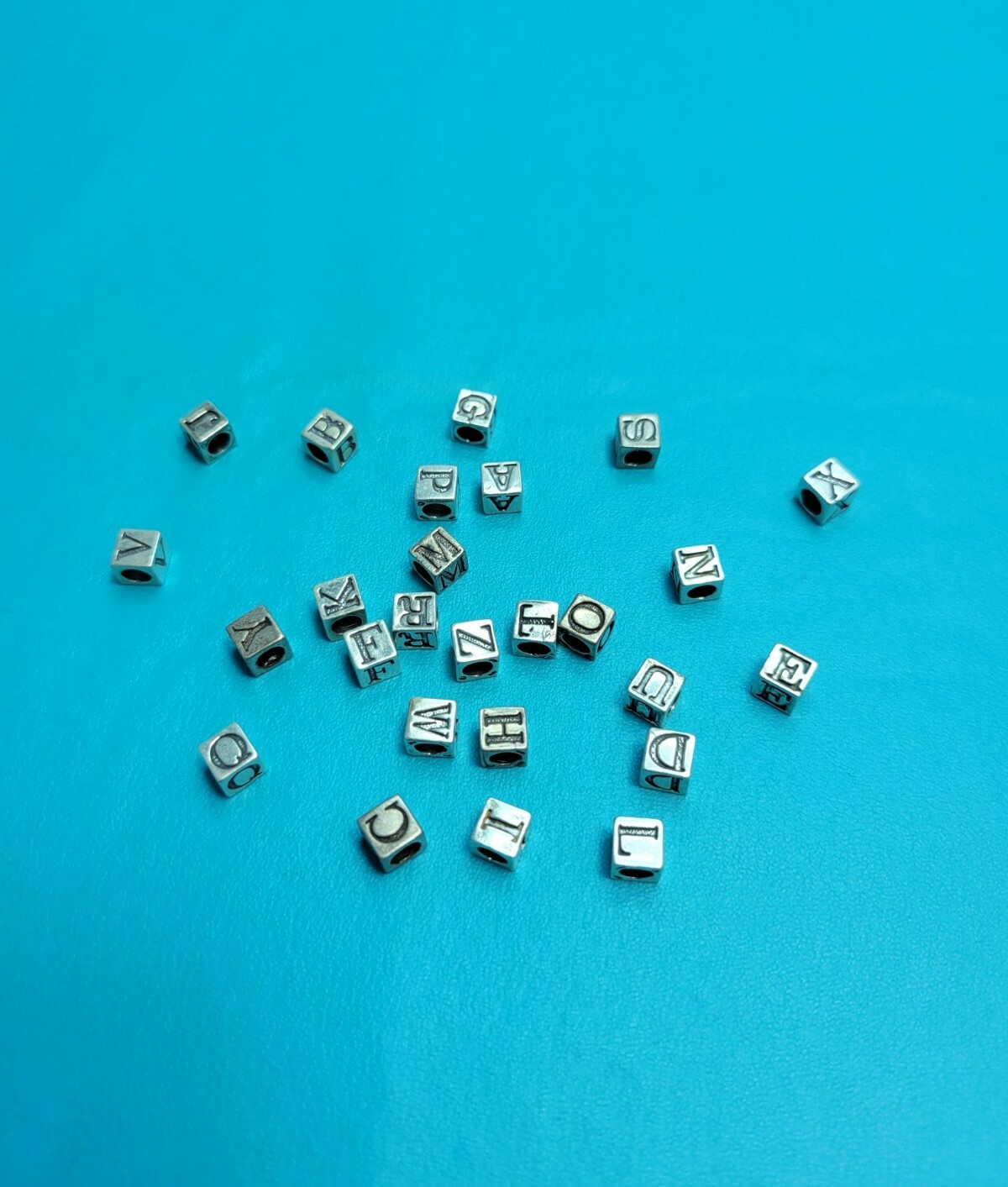 3D Initial Alphabet Blocks A-Z 925 Sterling Silver Pendant Bracelet Necklace