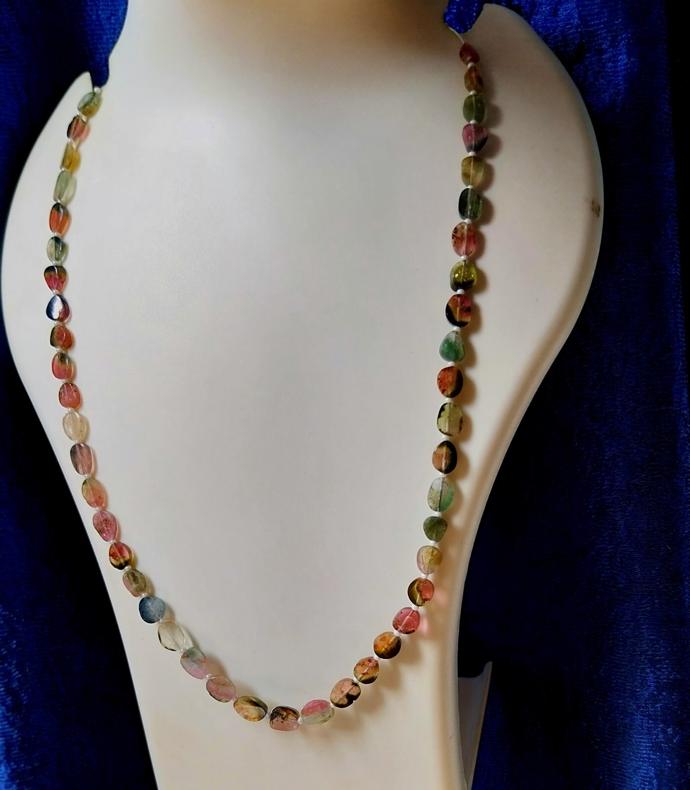 42Ct Natural Smooth Watermelon Amazing Bi Color Tourmaline Slice 16 inch Beads