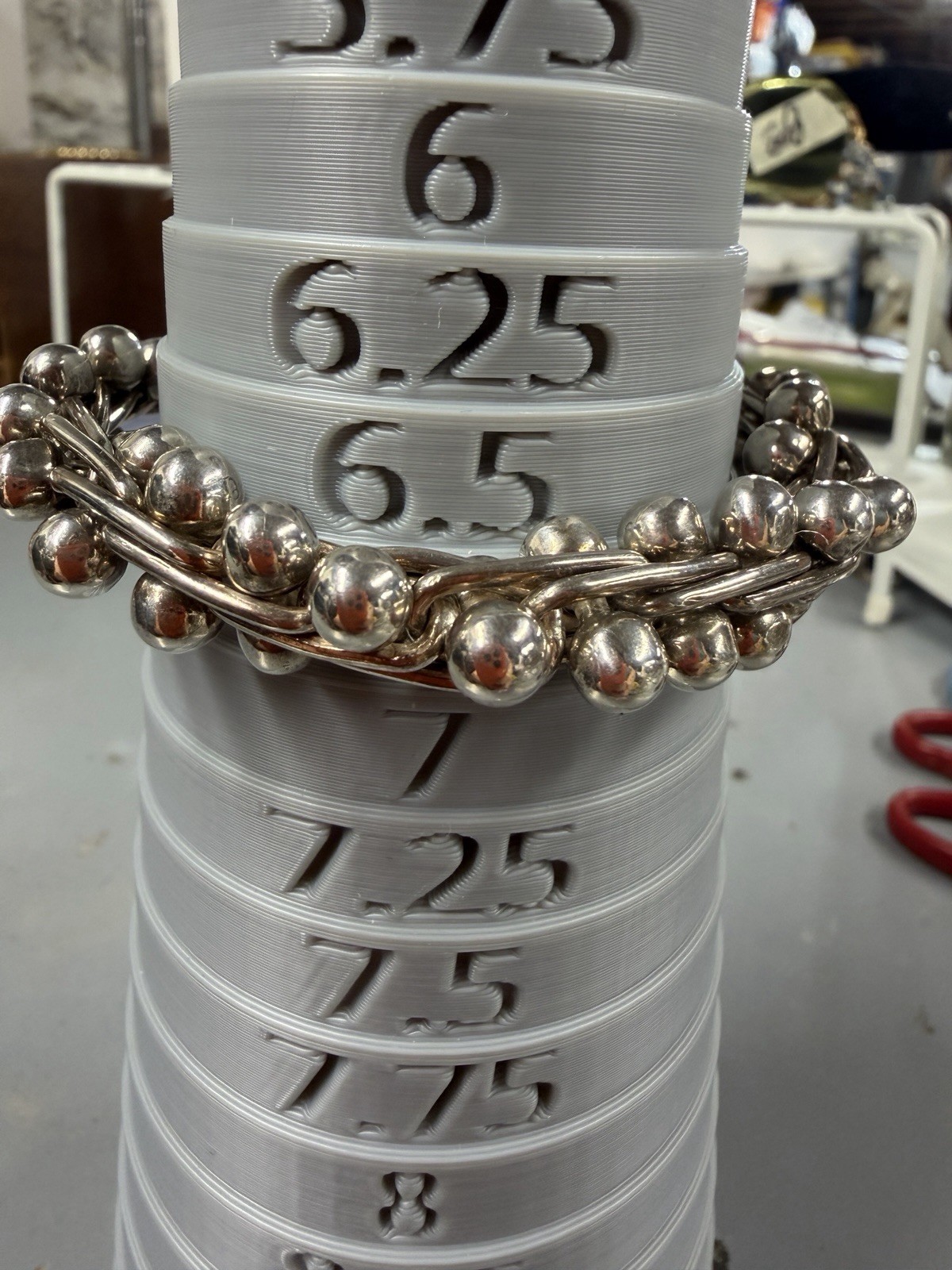 Sterling Silver Bracelet Silpada Heavy DNA Bead Ball Chain Link Modernist 66g