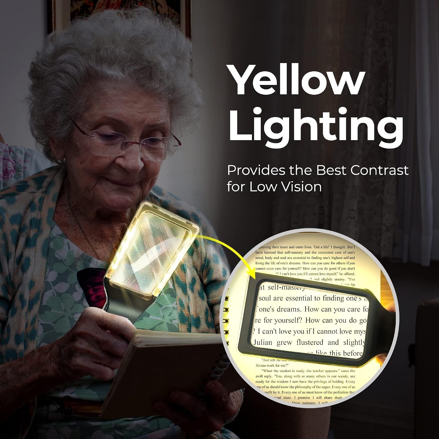 Ergonomic 6X Rechargeable Magnifying Glass Perfect for Low Vision & Eye Comfort