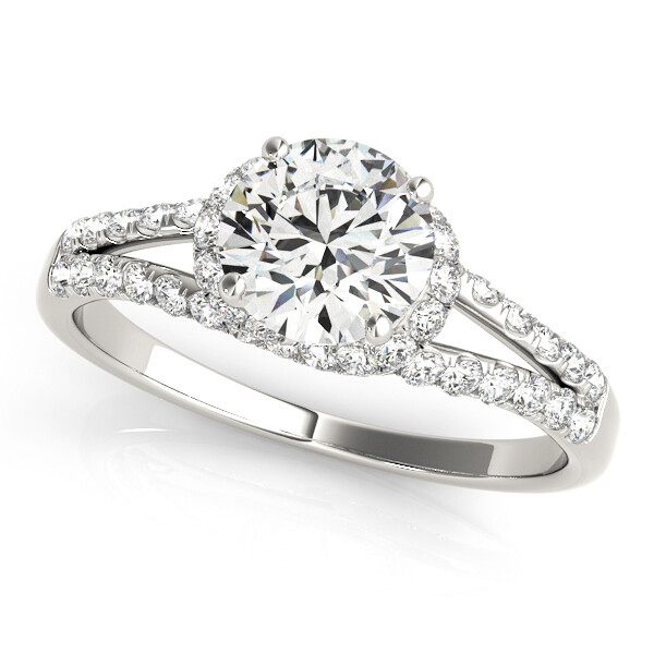 1.35 Ct Round Simulated Diamond Engagement Ring 14K Solid White Gold Size 8.5