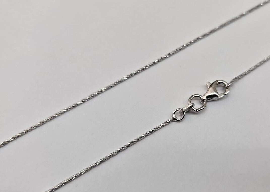 925 Sterling Silver Fine Rounded Cardano Snake Chain Necklace 0.8mm 16″ to 18″