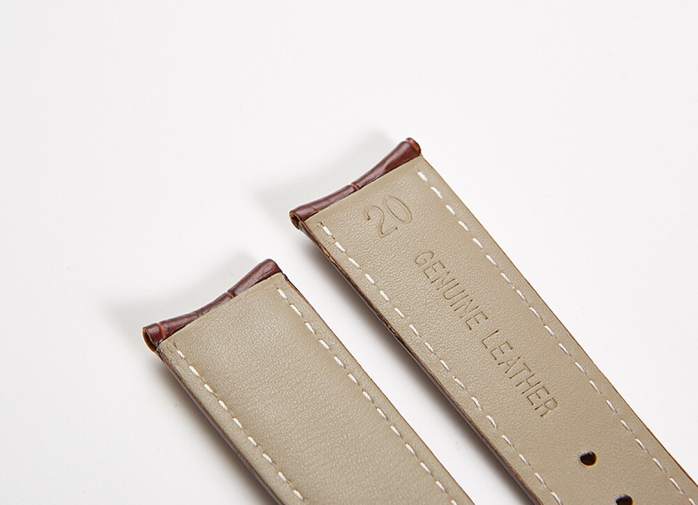 Curved End Genuine Leather Watch Band Replacement Strap Bracelet 20mm 21mm 22mm