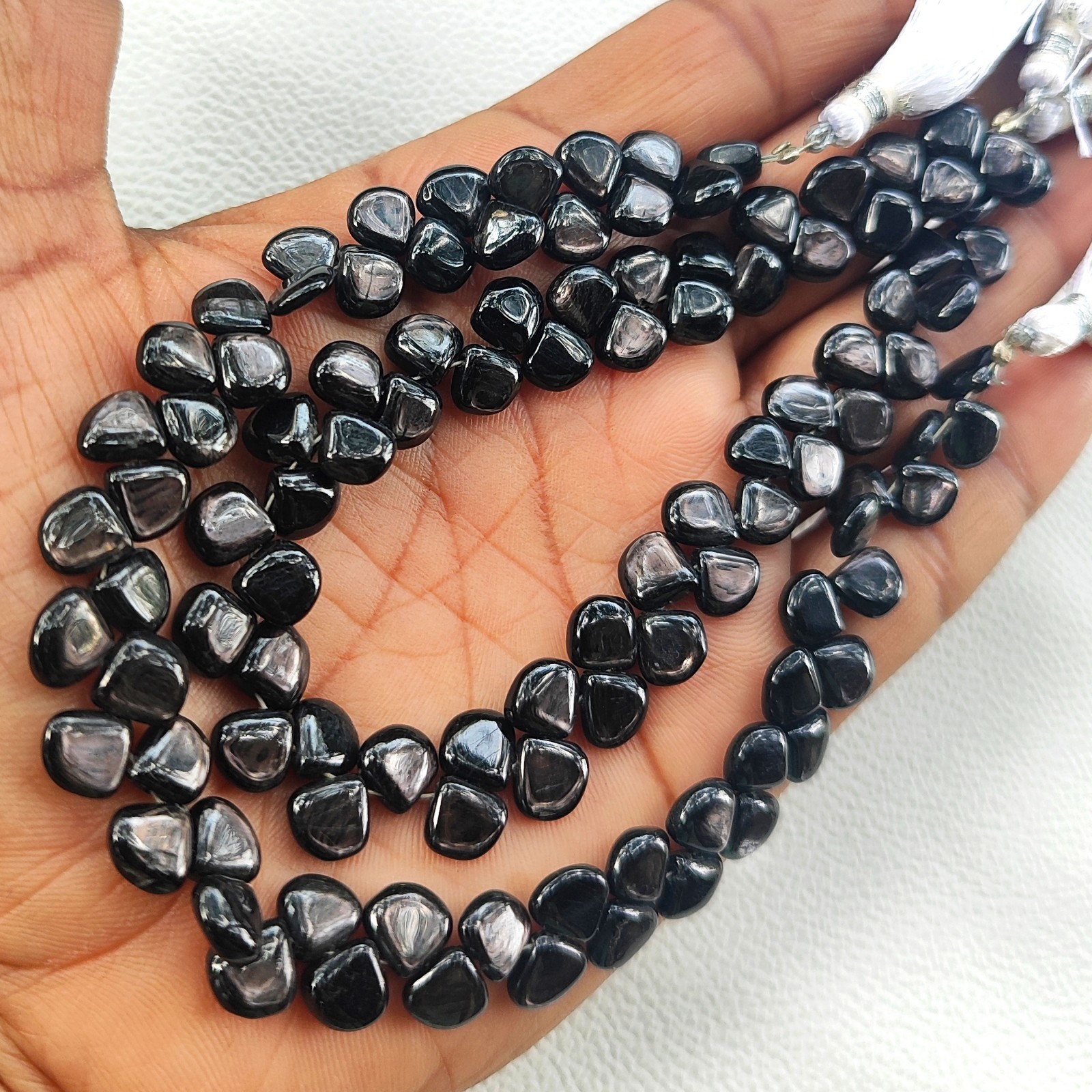 Natural Golden Shine Hypersthene 7mm Heart Beads 8.5″ Strand Smooth Canada Gems