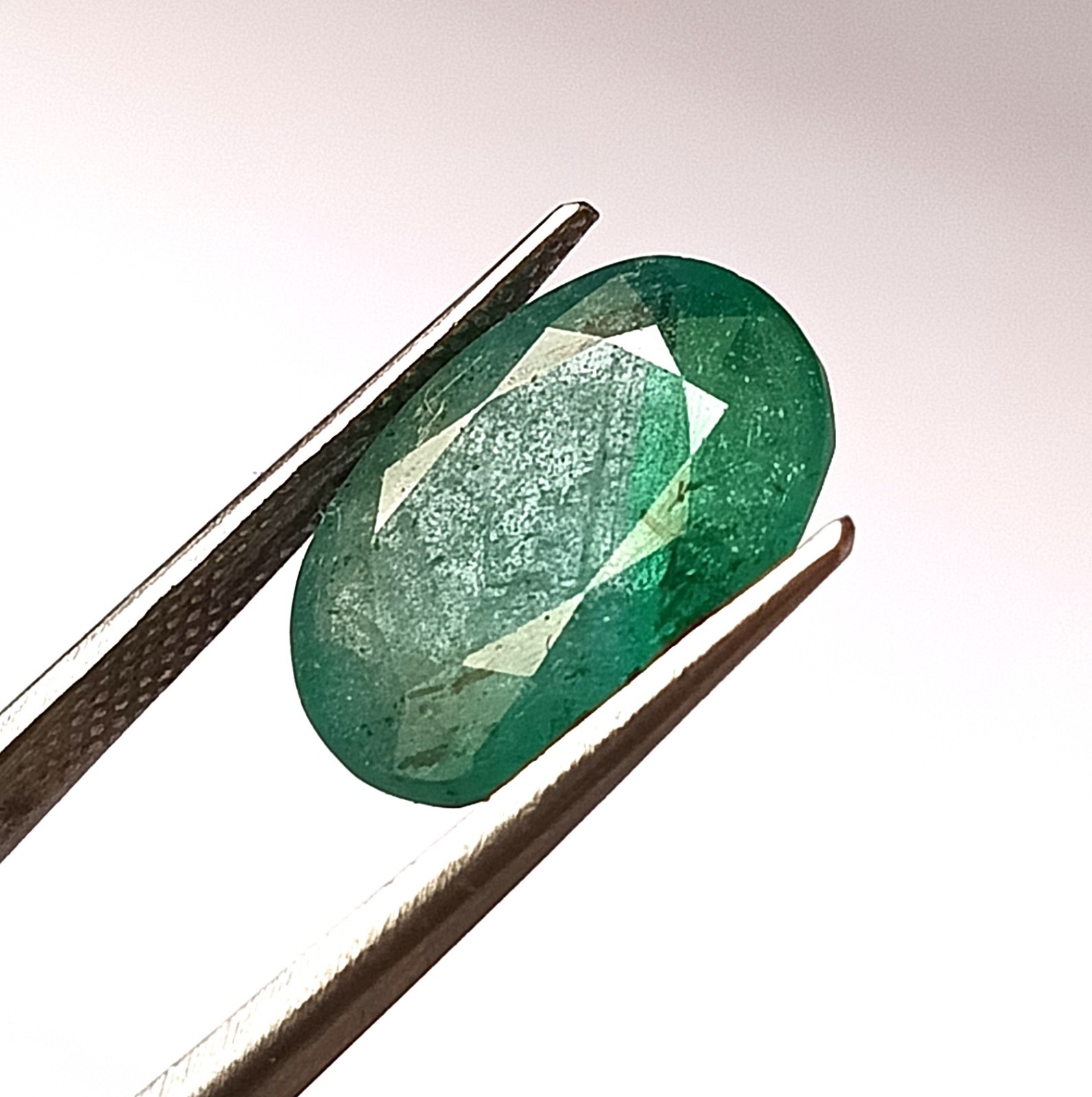 Genuine Zambian Emerald 6.80 Carat Natural Faceted Oval Gemstone 14.7X10.4 mm