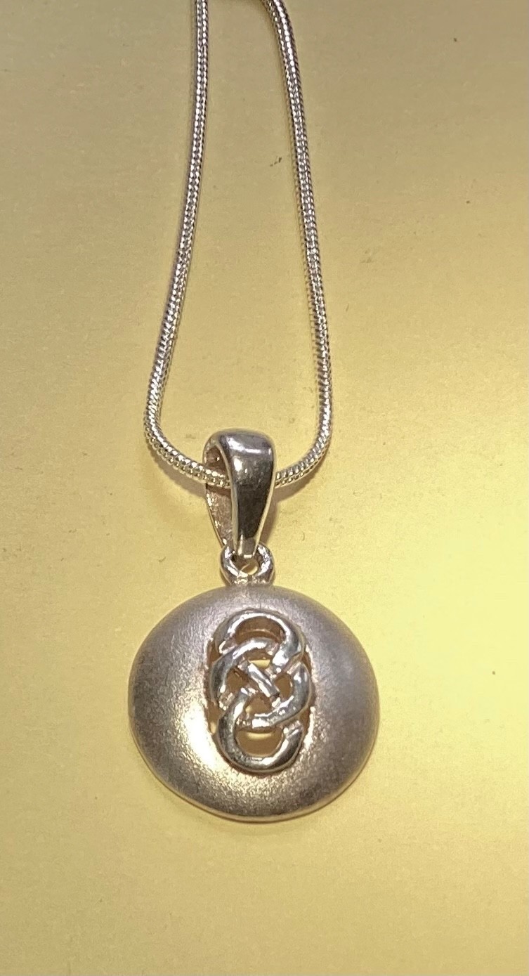 Matte & Polished Finish Silver Celtic Design Pendant