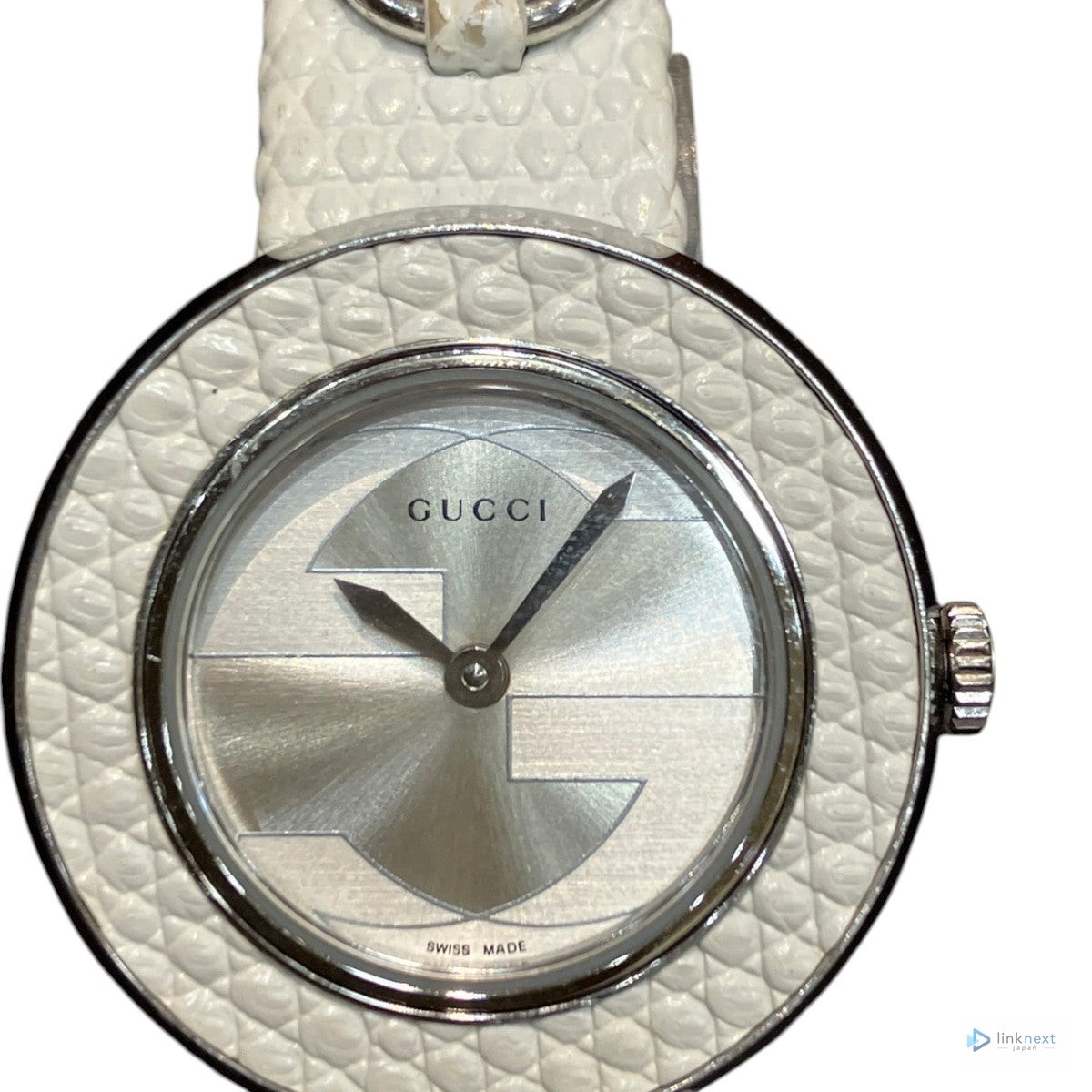 GUCCI Horsebit 129.5 Women’s SS Case Leather Band Quartz White Shell