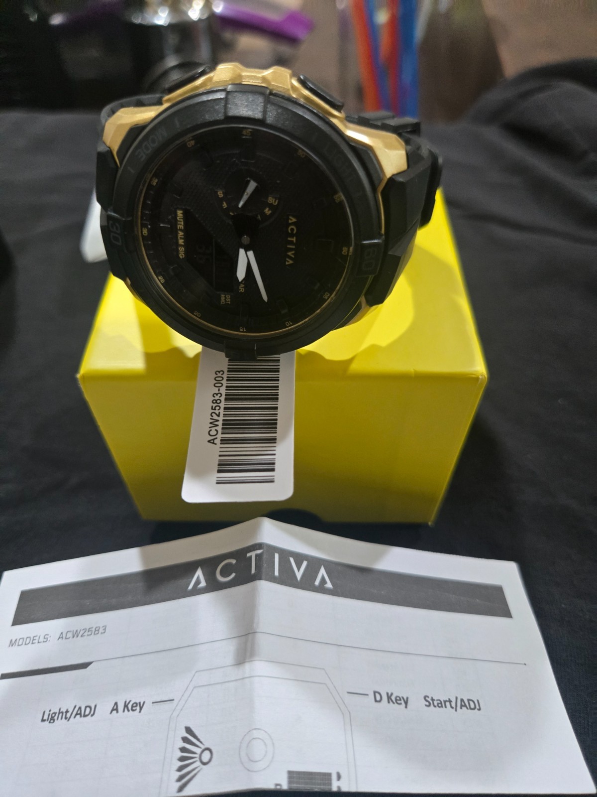 Activa Spry x Invicta Digital 50m Black/Gold 53mm Silicone Strap