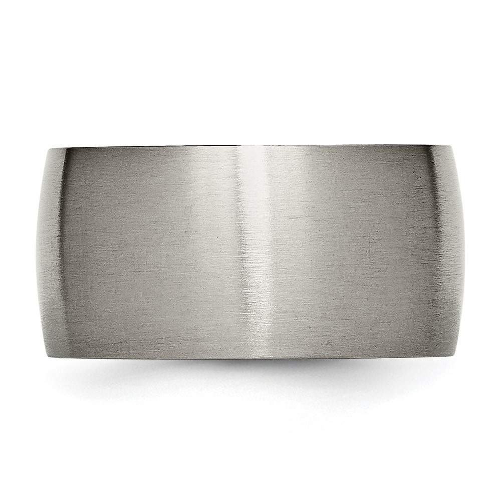 Titanium Brushed 12mm Half Round Wedding Band Ring Size 15