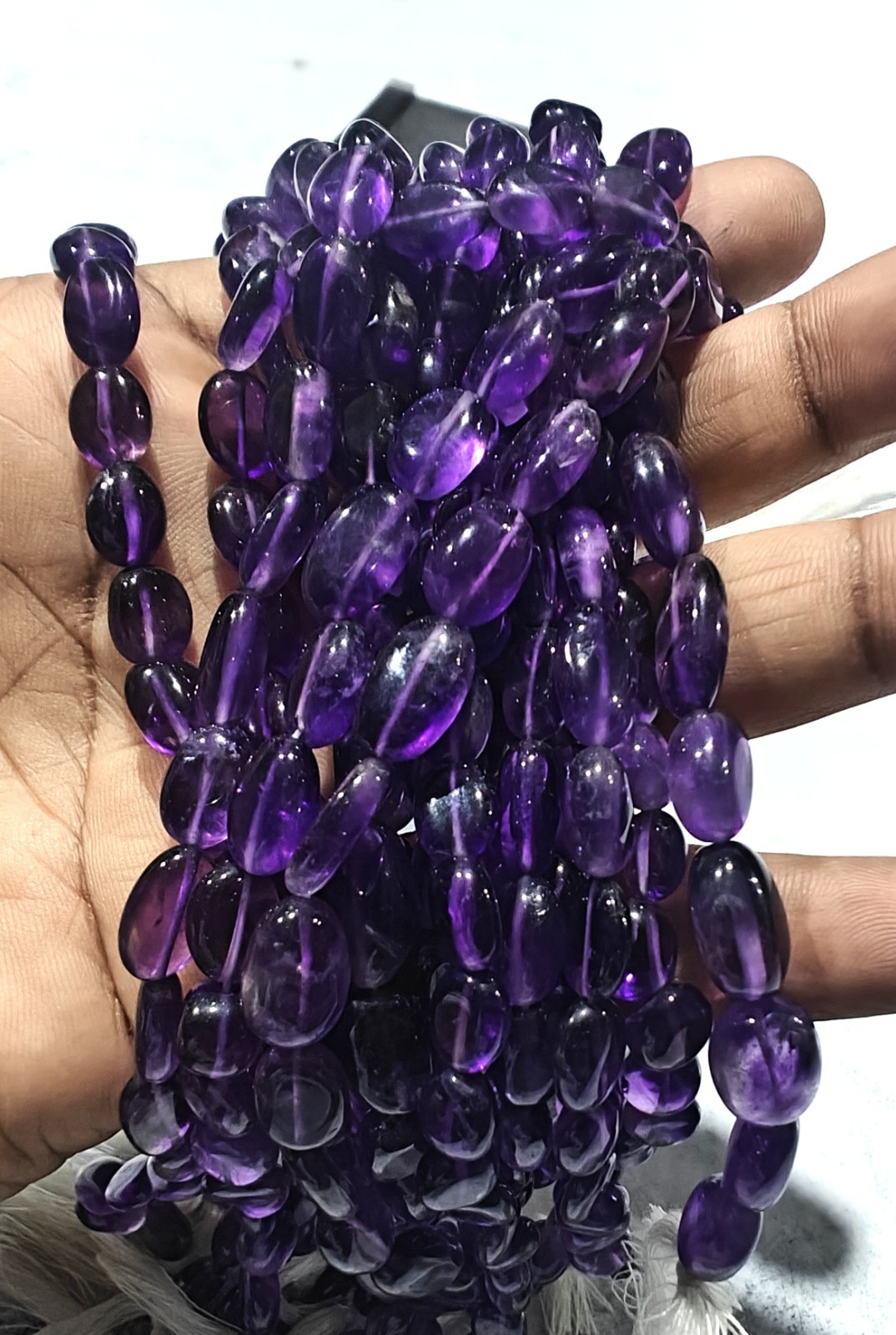 Natural Amethyst Beads Purple Color 12.5” Inches Gemstone Loose Beads 115 Carat