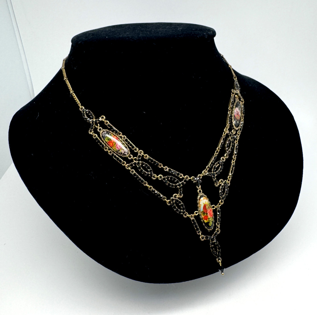 Lovely Delicate Necklace By Michal Negrin With Colorful Crystals #37#