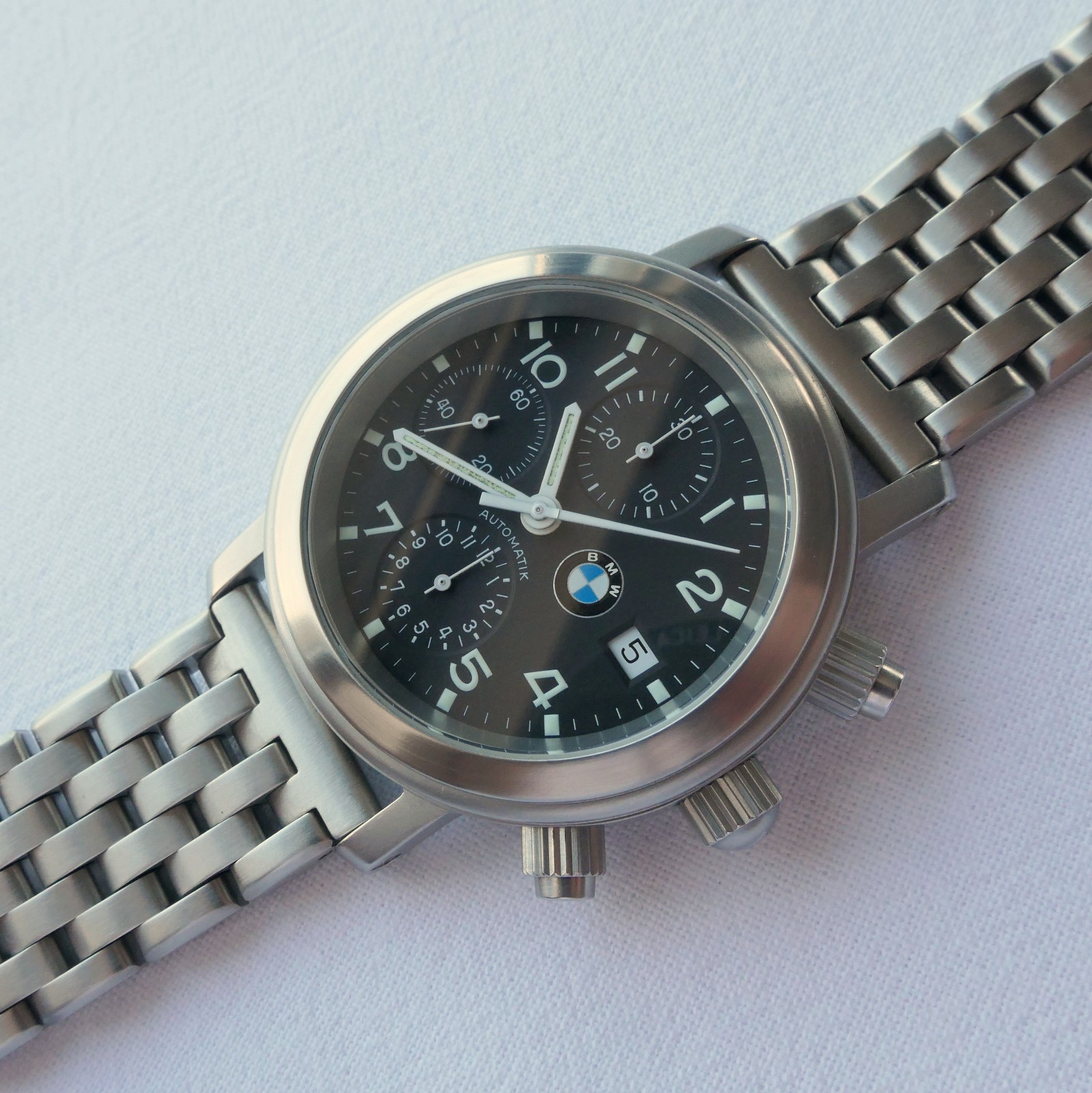 BMW Classic Driver Sport Car Accessory Automatic Valjoux 7750 Chronograph Watch