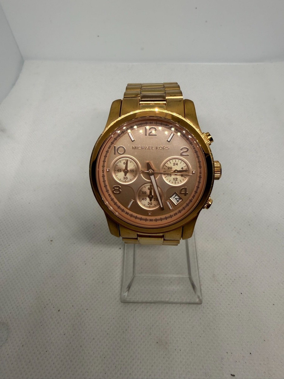 Michael Kors Runway MK5128 Women’s 38mm Rose Gold Chronograph GMT Date Watch