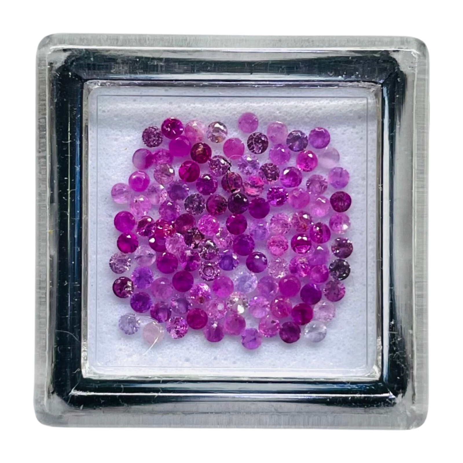 1200 Pcs Natural Multi Gemstones 1-2mm Round Cut Diamond Cut Loose Gemstones Box