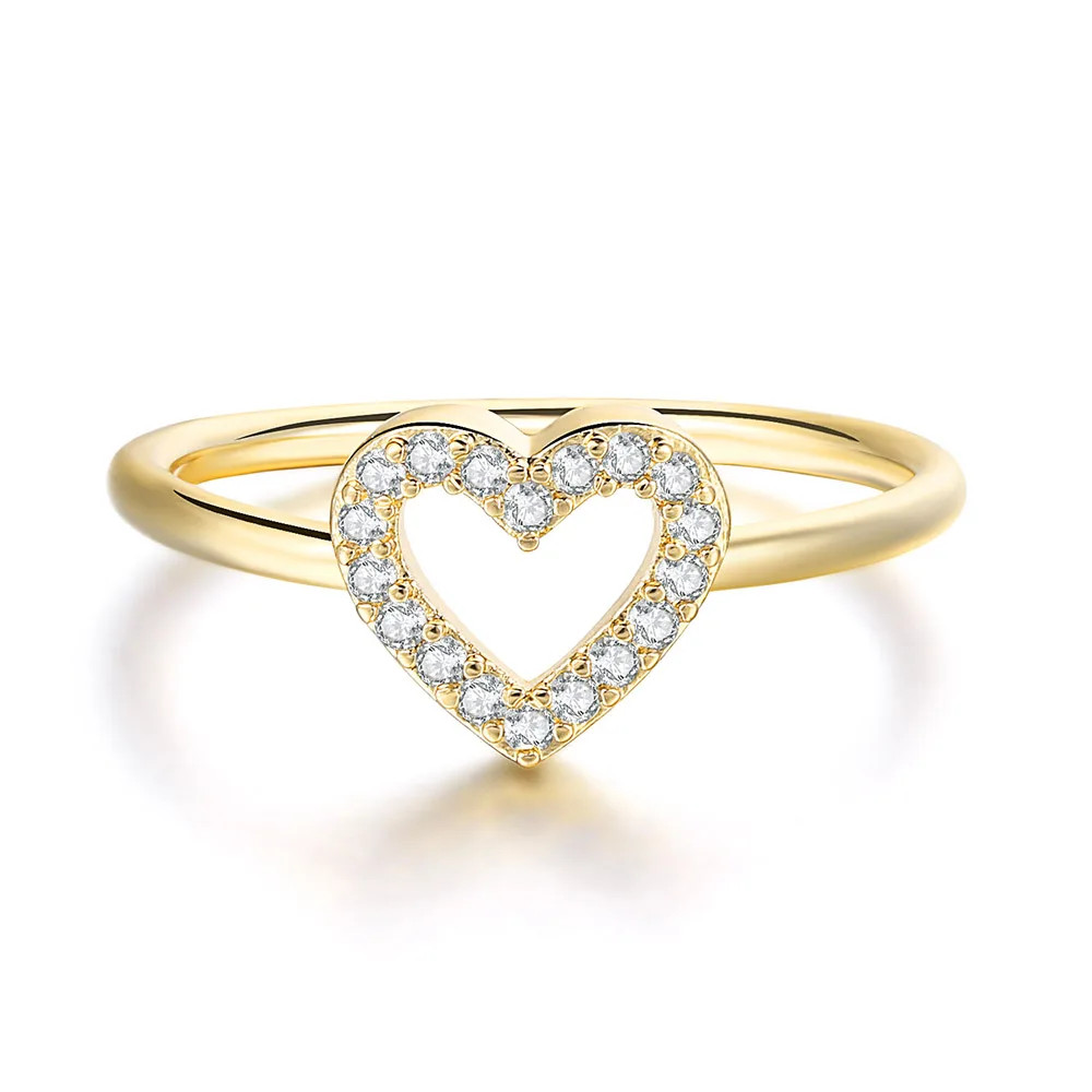Wedding Band Ring Infinity Heart Love Zircon Tension Mount Women Jewelry