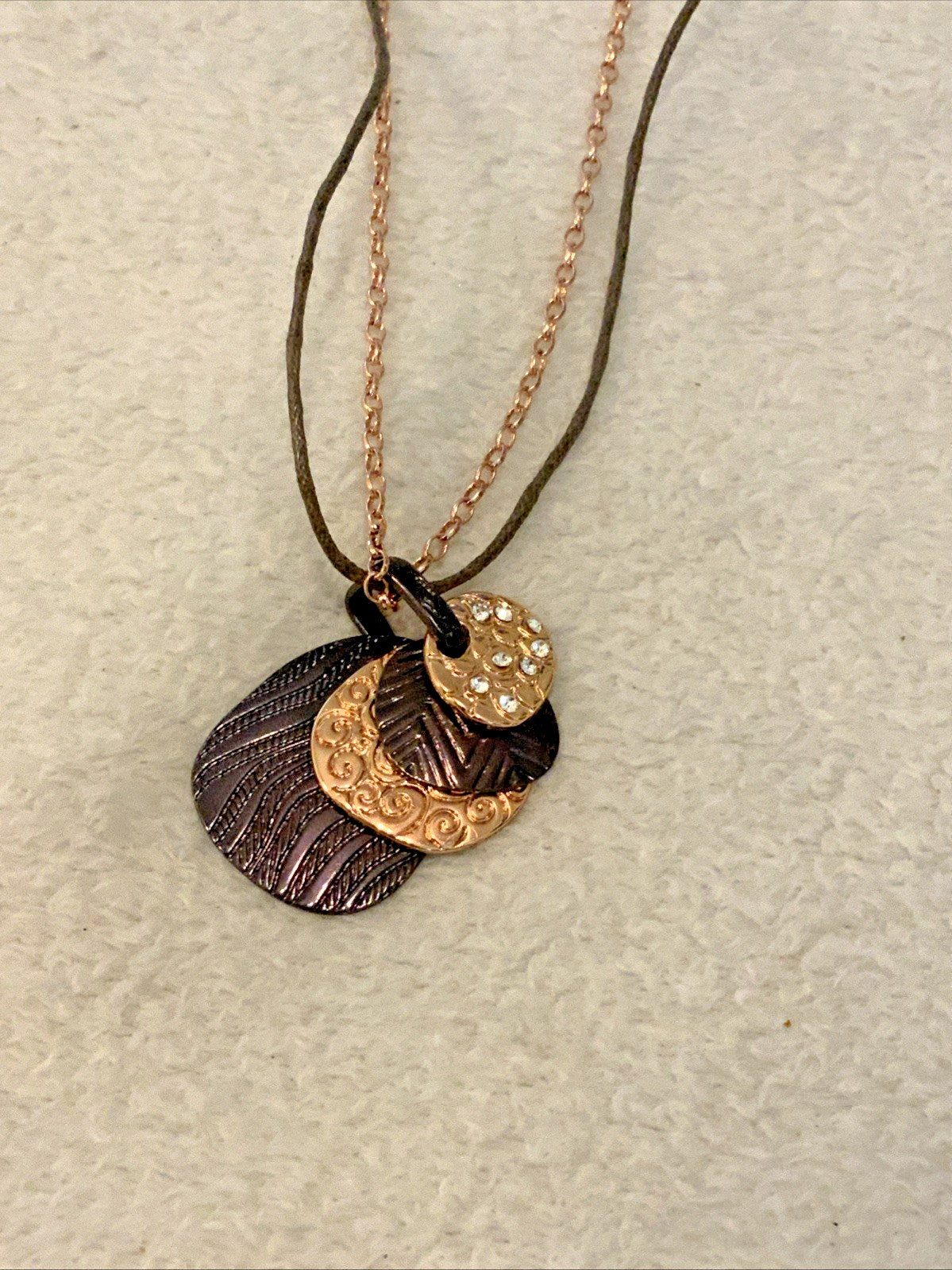 Christopher & Banks Brown Rose Gold Necklace NWT