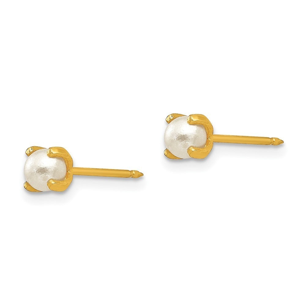 Inverness 14k 4mm Cultured Simulated PEARL Post Piercing Earrings Kit NeW