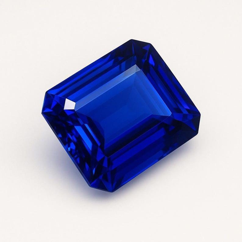 11.70 Ct Natural Blue Flawless Sapphire Emerald Cut GIE Certified Loose Gemstone