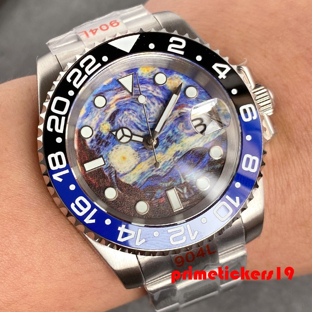 Tandorio Full Lume Starry Sky Dial Date NH35 Men’s 40mm Automatic Watch Sapphire