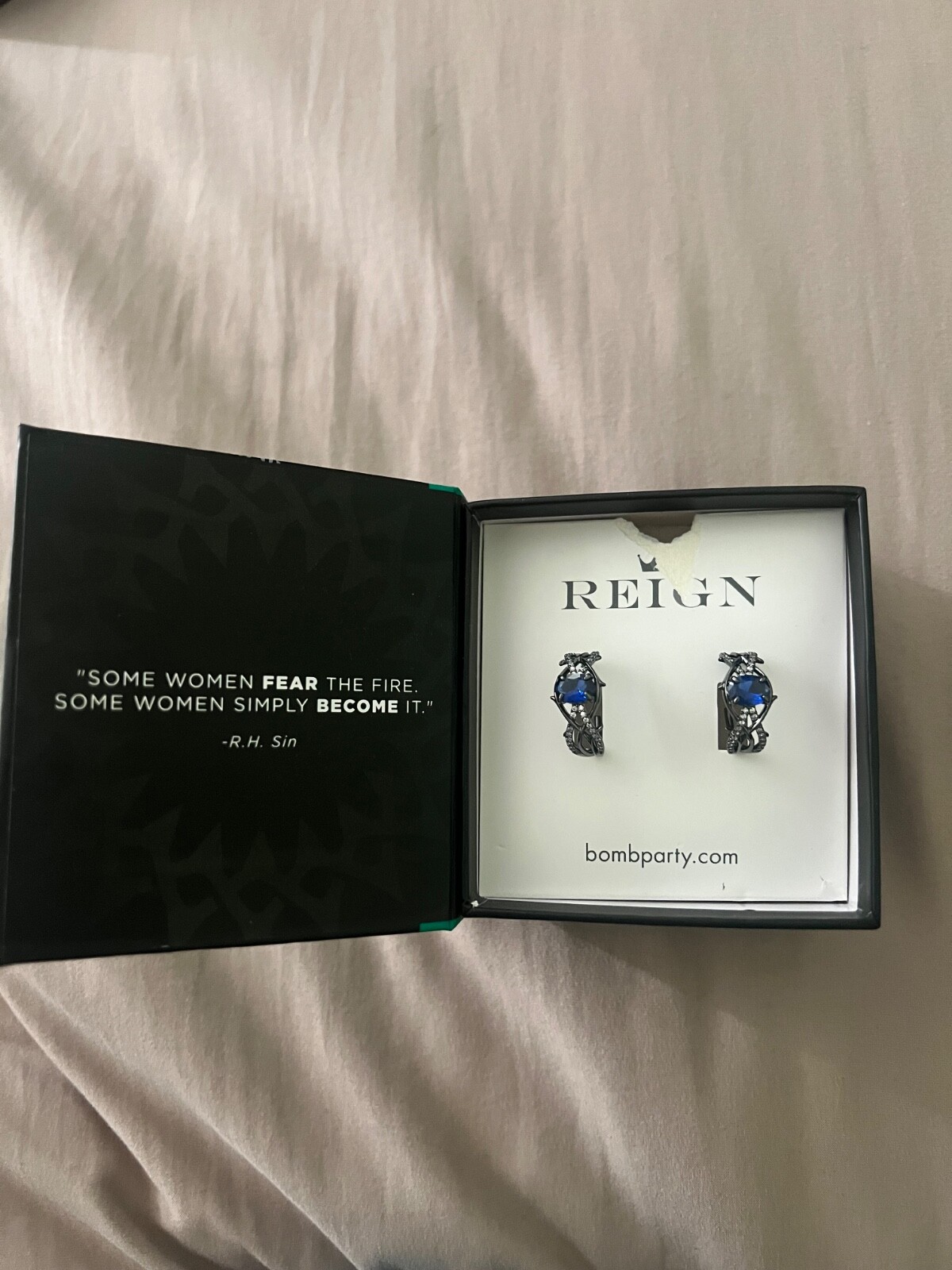 Bomb Party Earrings Reign Villain RBP7643 Mysterious Moments Sapphire Blue