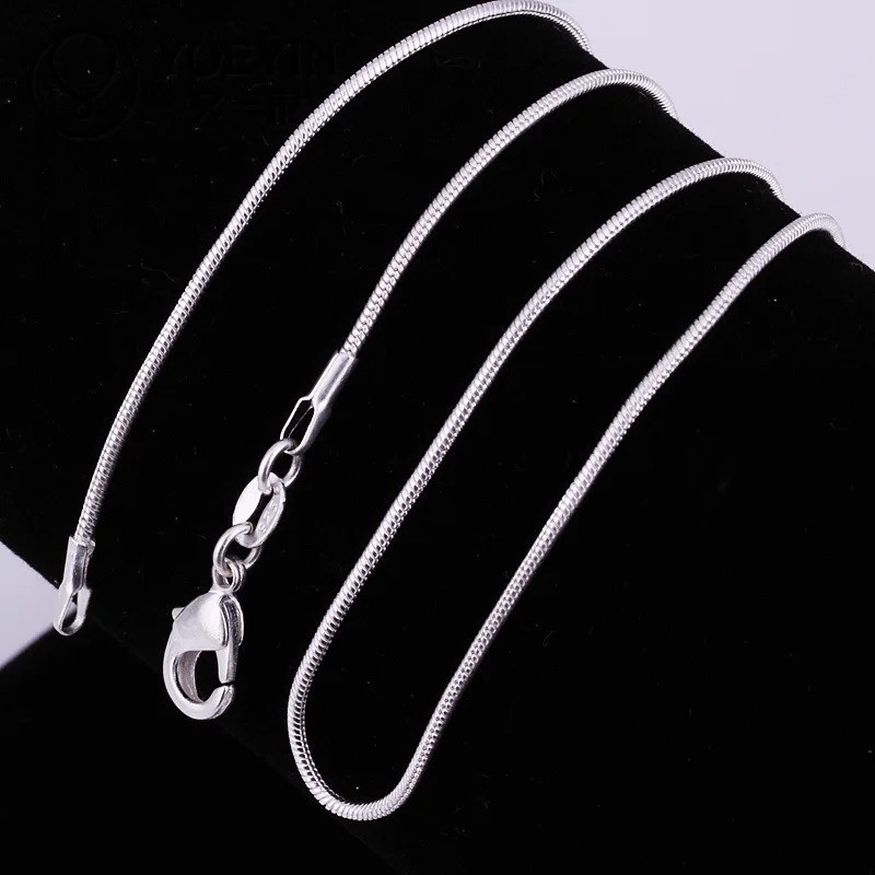 Men&Women’s 925 Sterling Silver Tarnish-Free Italian Snake Chain Necklace 16-24*