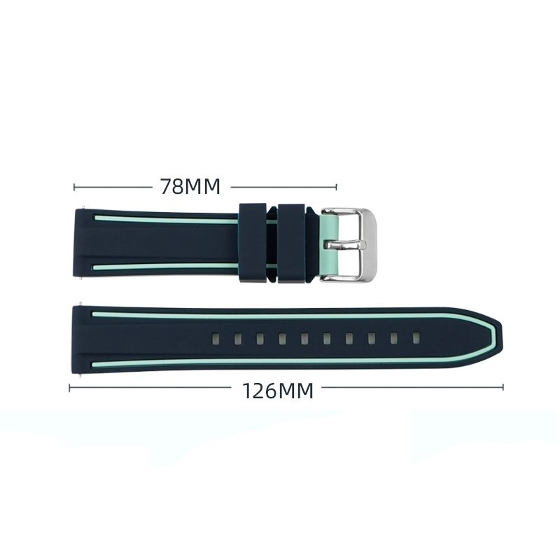 Quick Release 20mm 22mm 24mm 26mm Double Color Watch Band Soft Silicone Strap